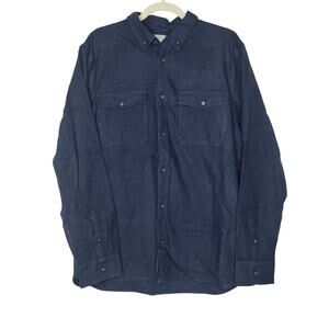 Everlane The Brushed Flannel Shirt Mens XL Heather Navy Button Up Long Sleeve